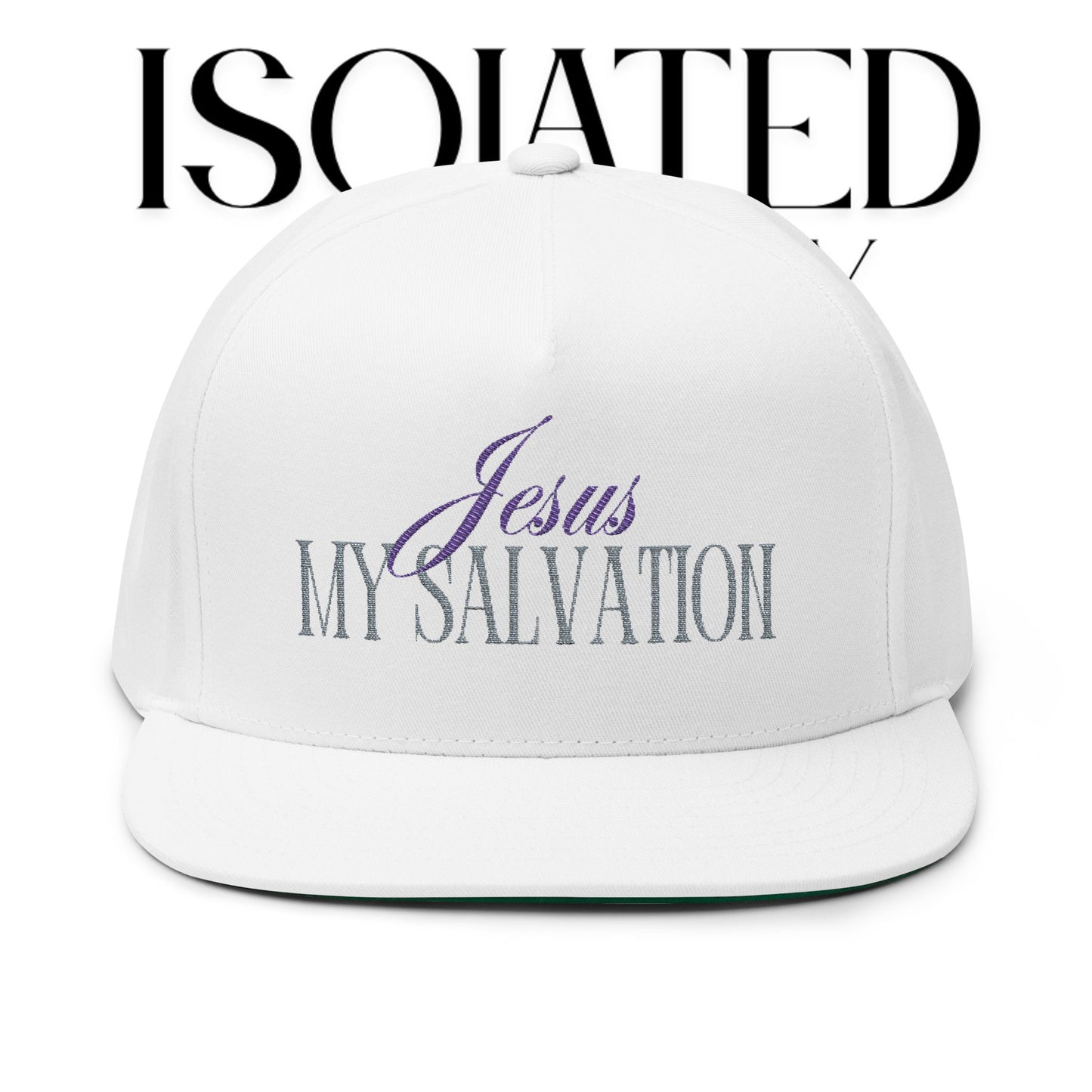 Jesus My Salvation - Christian Hat - Embroidered Flat Bill Cap